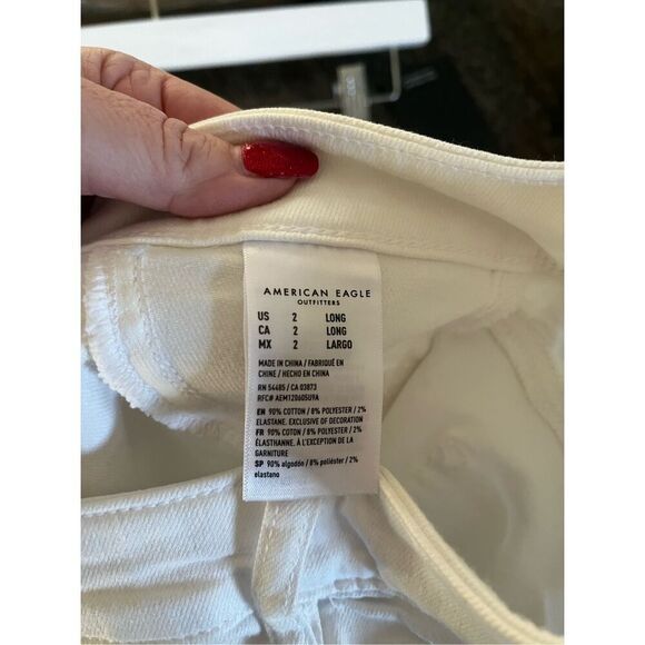 American Eagle White Next Level Stretch Hi-Rise Jegging Jeans sz 2 Long NWT - Picture 8 of 8